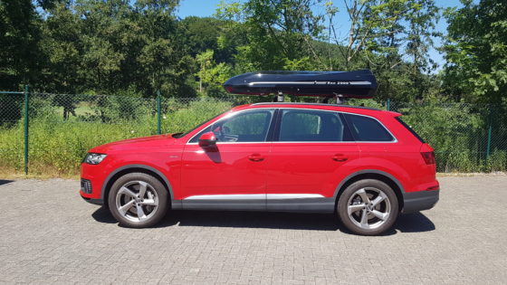 Audi Q7 Kundenbilder Beluga XXL Dachbox – Urlaub mit Hund