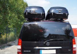 Mercedes Viano Dachboxen Mercedes Benz Big-Malibu Dachbox mit Surfboardhalter