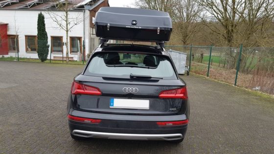 Audi Q5 Kundenbilder Jumbo – große Premium Dachbox mit knapp 1400 L Volumen