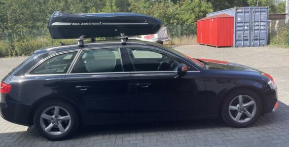 Beluga Schwarz Audi Kundenbilder MALIBU Dachbox mit Surfbretthalter